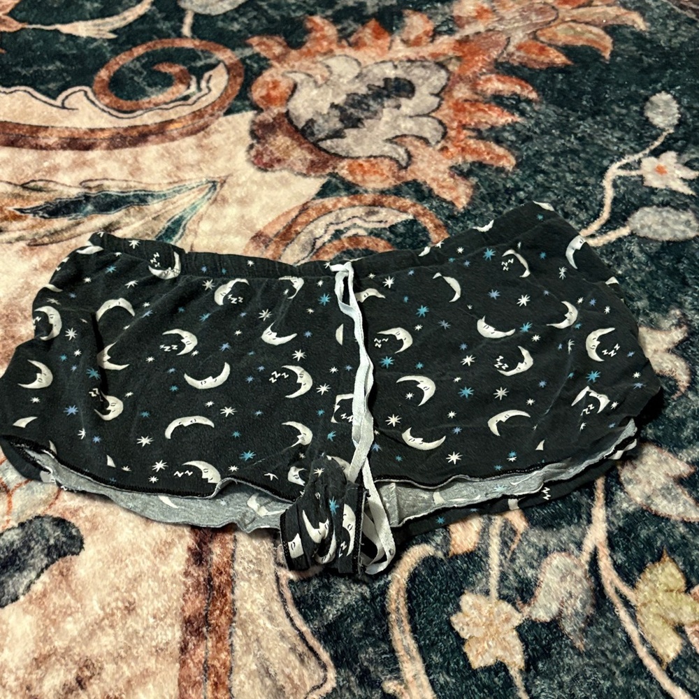 Women's Black Moon and Star Print Shorts